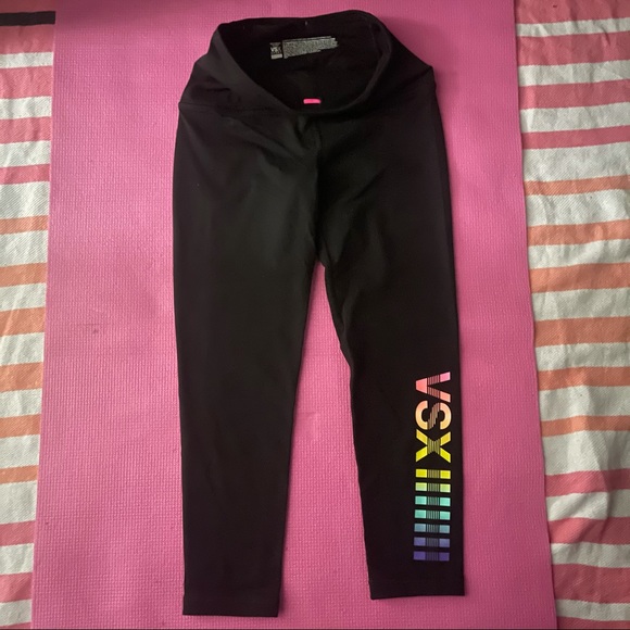 Victoria’s Secret Black Rainbow Leggings / Nwot - Picture 1 of 5